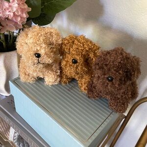 Set of Three Plush Puppy Keychains